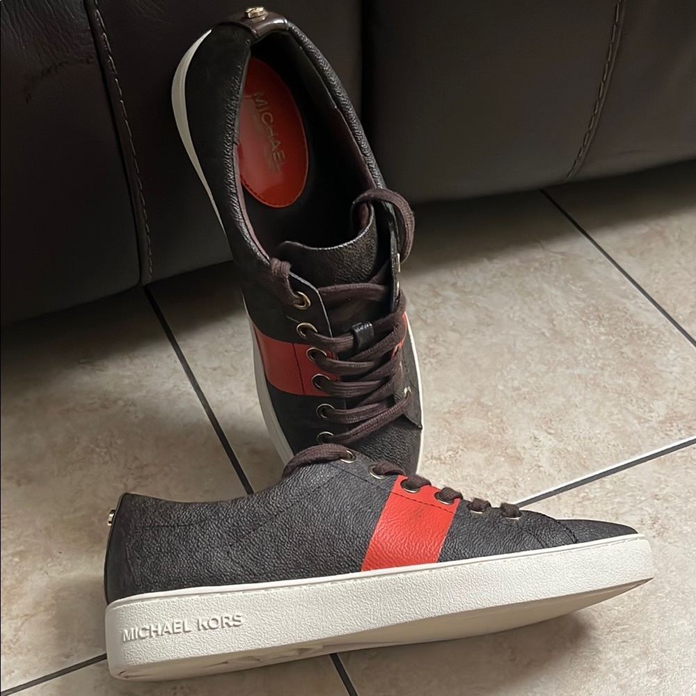 Michael Kors Brown and Orange Sneakers with Contemporary Style
